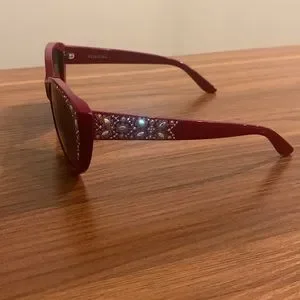 One of a kind burgundy diamond incrusted sunglasses. sospiri | Accessories | One Of A Kind Burgundy Diamond  main image 2